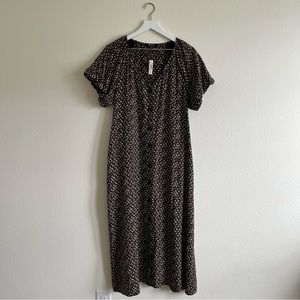 NWT Madewell Button Front Floral Midi Dress, Medium, Side Seam Pockets!
